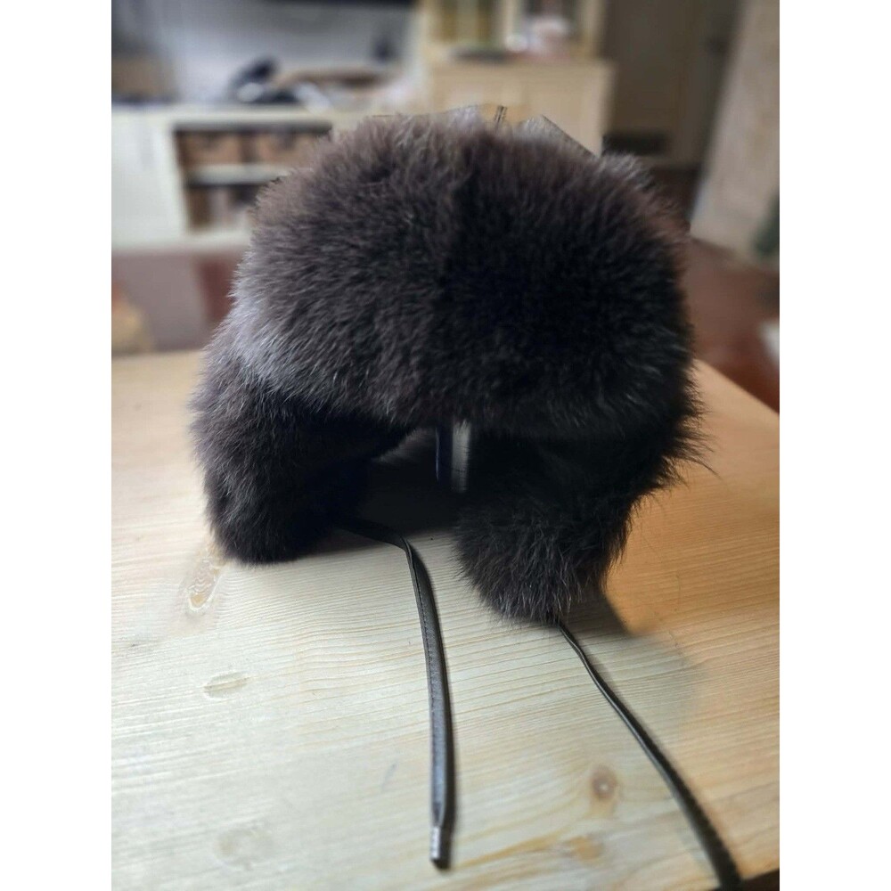 Super luxurious Russian Ushanka hat in brown fur with vegan leather